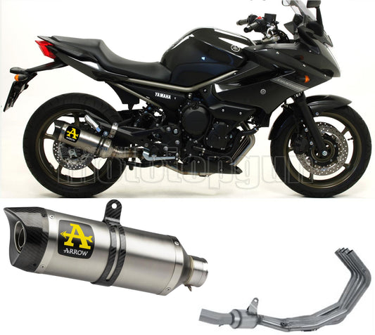 SCARICO COMPLETO OMOLOGATO OPEN ARROW THUNDER IN ALLUMINIO CON FONDELLO IN CARBY COMPATIBILE CON YAMAHA XJ6 DIVERSION 09/15