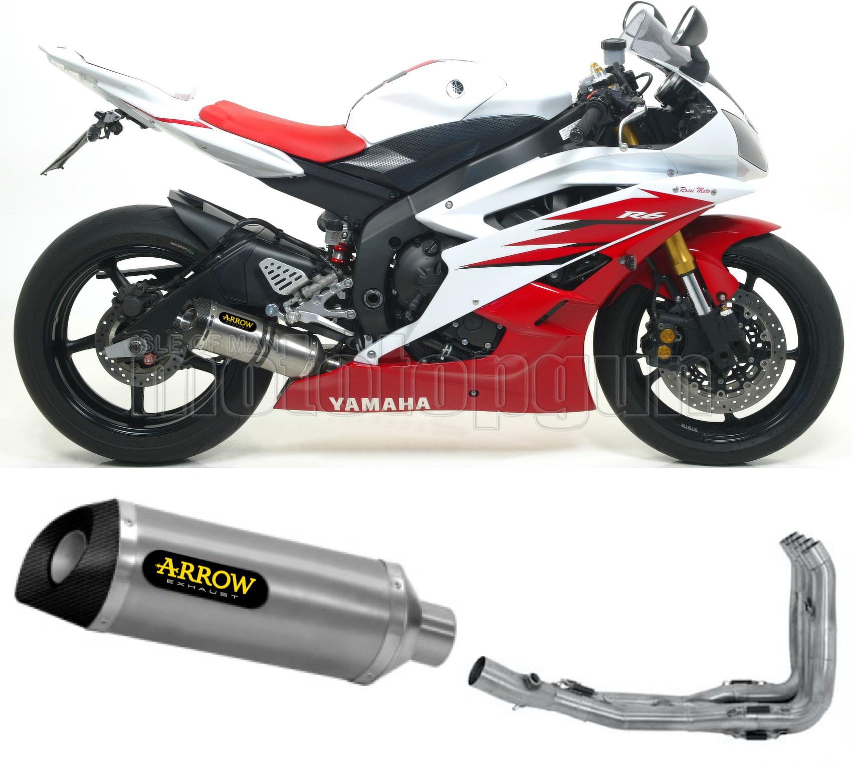 SCARICO COMPLETO OMOLOGATO OPEN BOMB ARROW THUNDER IN ALLUMINIO CON FONDELLO IN CARBY COMPATIBILE CON YAMAHA YZF 600 R6 06/07
