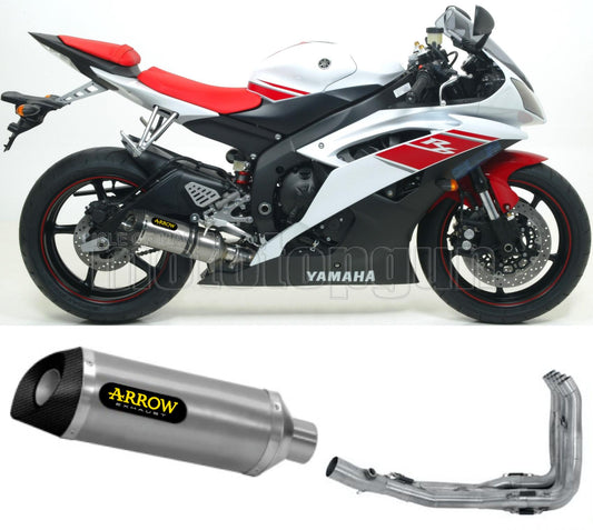 SCARICO COMPLETO OMOLOGATO OPEN BOMB ARROW THUNDER IN ALLUMINIO CON FONDELLO IN CARBY COMPATIBILE CON YAMAHA YZF 600 R6 08/11