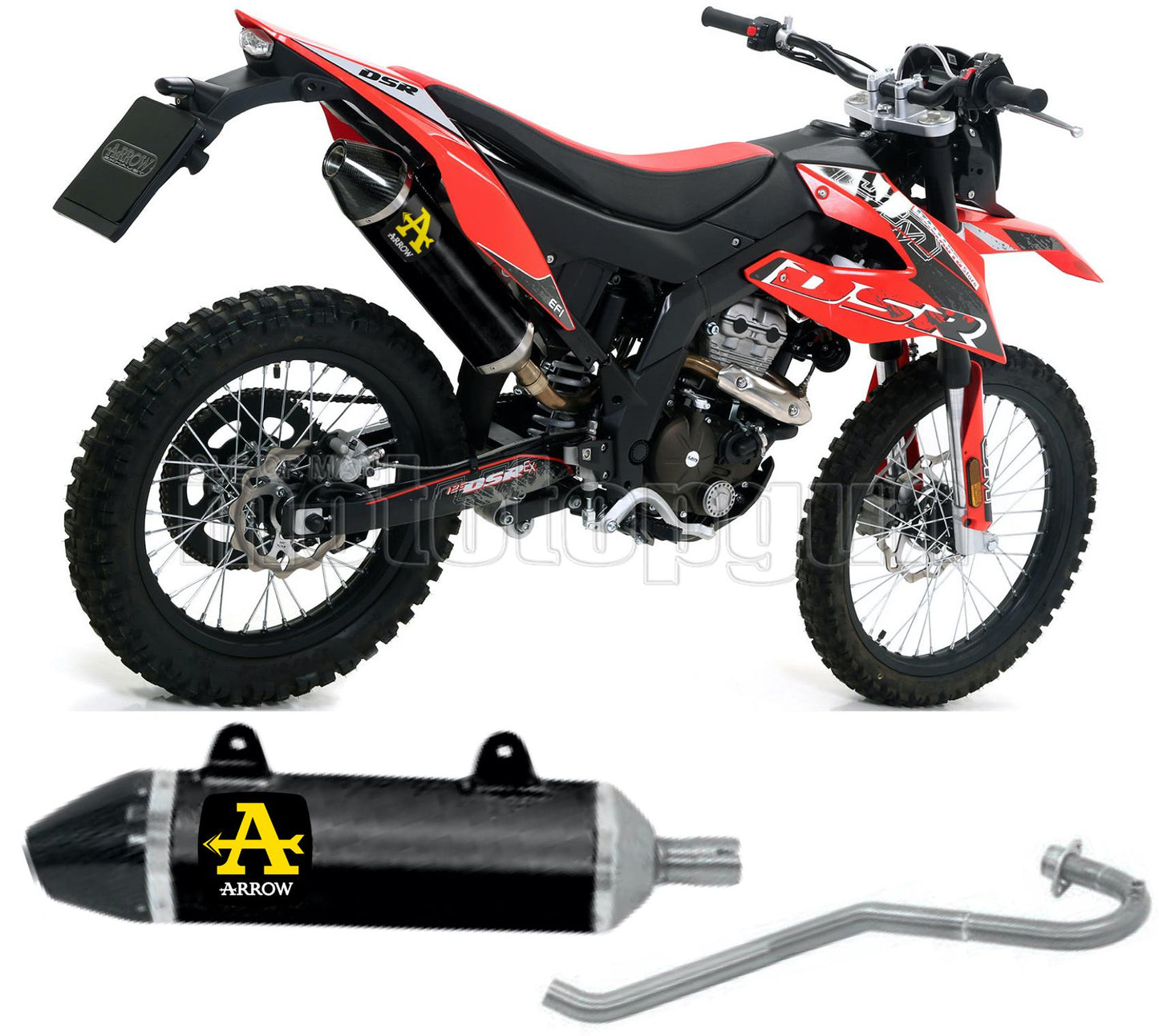 COLLETTORE OPEN ARROW THUNDER IN ALLUMINIO NERO CON FONDELLO IN CARBY COMPATIBILE CON UM DSR EX 125 18/20