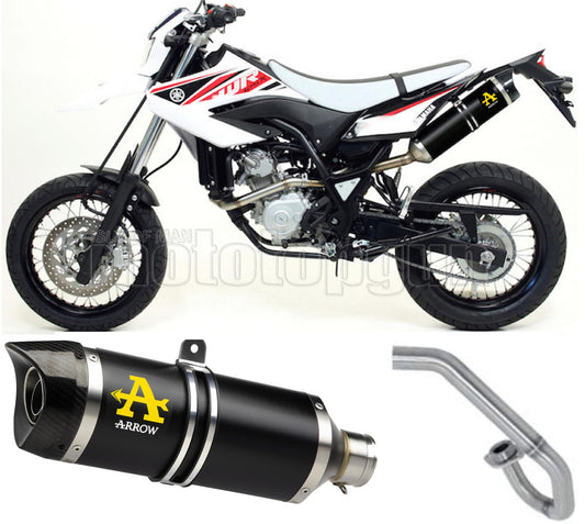 COLLETTORE OPEN ARROW THUNDER IN ALLUMINIO NERO CON FONDELLO IN CARBY COMPATIBILE CON YAMAHA WR 125 X 09/16