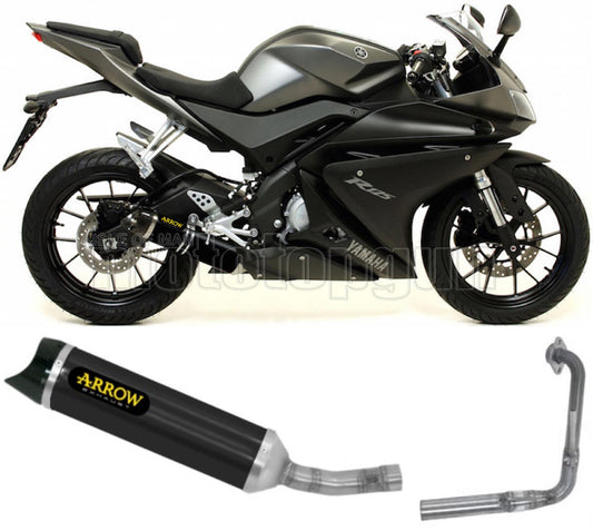 SCARICO COMPLETO OMOLOGATO CATALIZZATO ARROW THUNDER IN ALLUMINIO NERO CON FONDELLO IN CARBY COMPATIBILE CON YAMAHA YZF R125 R-125 17/18