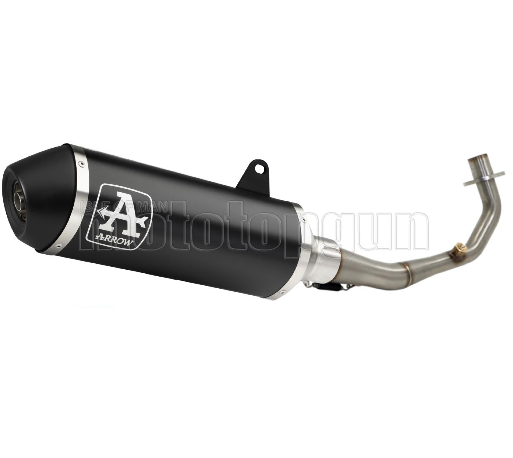 RACCORDO OPEN ARROW URBAN IN ALLUMINIO NERO CON FONDELLO IN INOX NERO COMPATIBILE CON PIAGGIO MEDLEY 125 S ABS 20/23