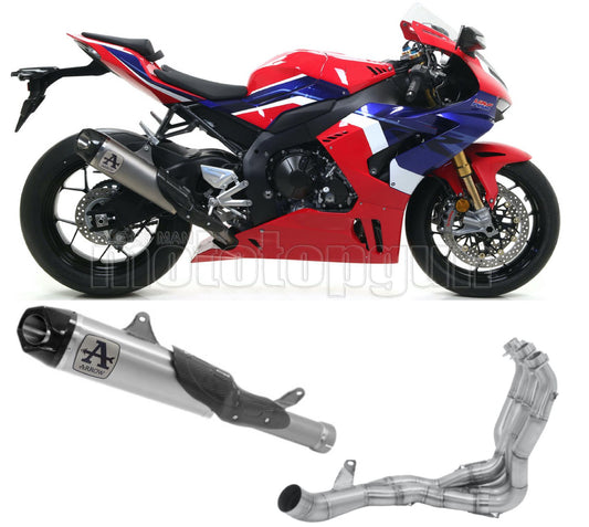 SCARICO OMOLOGATO OPEN ARROW WORKS IN TITANIO CON FONDELLO IN CARBY COMPATIBILE CON HONDA CBR 1000 RR-R 20/23