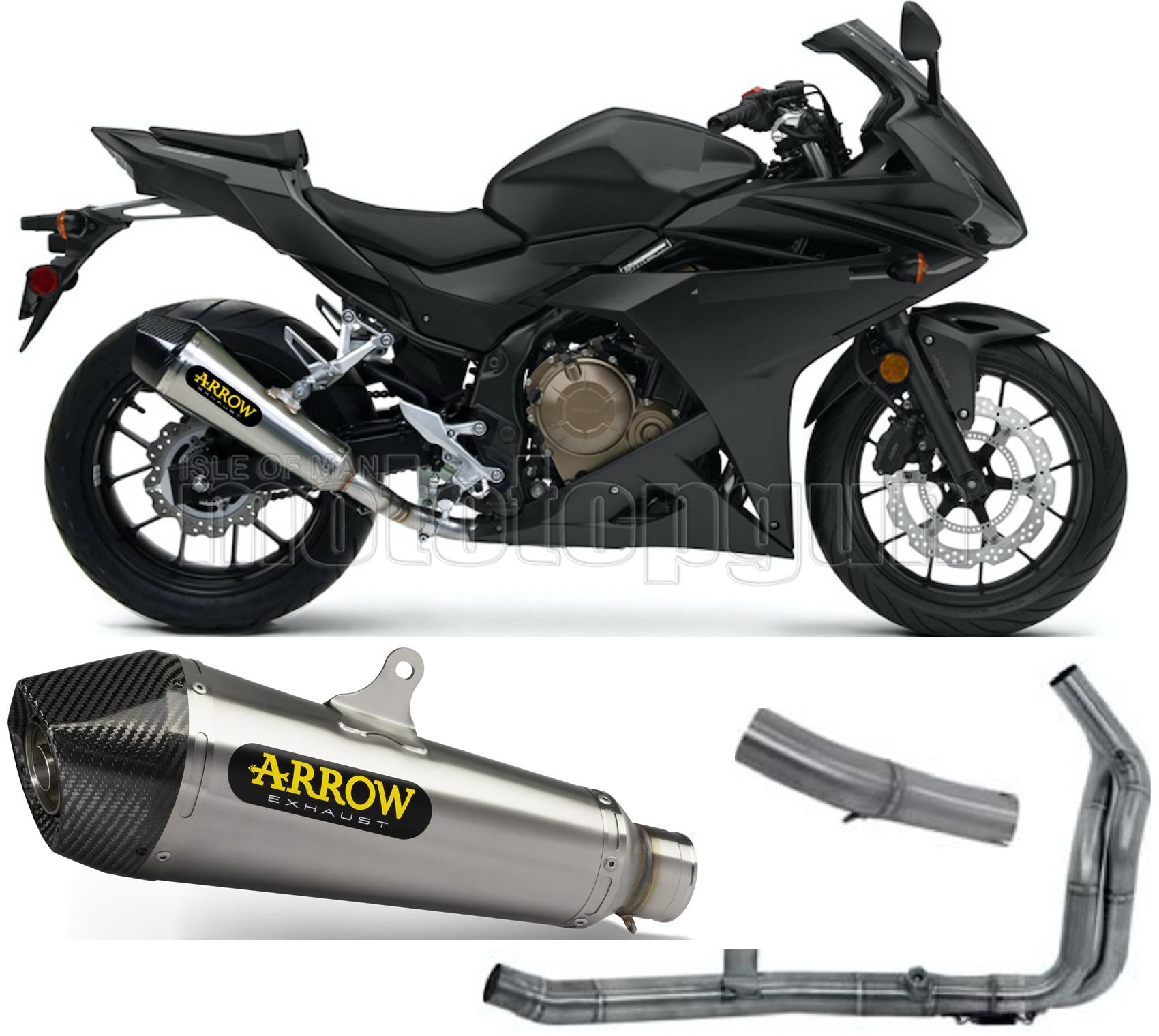 SCARICO OMOLOGATO OPEN ARROW X-KONE IN NICHROM CON FONDELLO IN CARBY COMPATIBILE CON HONDA CBR 500 R 19/20
