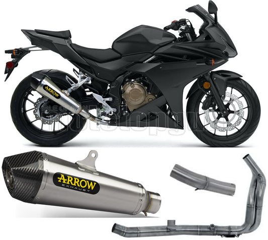 SCARICO OMOLOGATO OPEN ARROW X-KONE IN NICHROM CON FONDELLO IN CARBY COMPATIBILE CON HONDA CBR 500 R 19/20