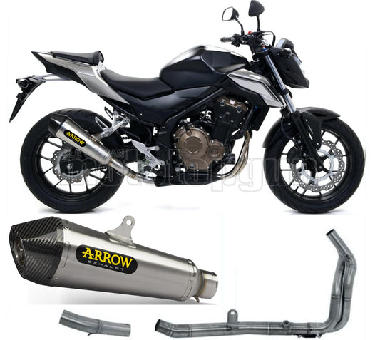 SCARICO COMPLETO OMOLOGATO OPEN ARROW X-KONE IN NICHROM CON FONDELLO IN CARBY COMPATIBILE CON HONDA CB 500 F 16/18