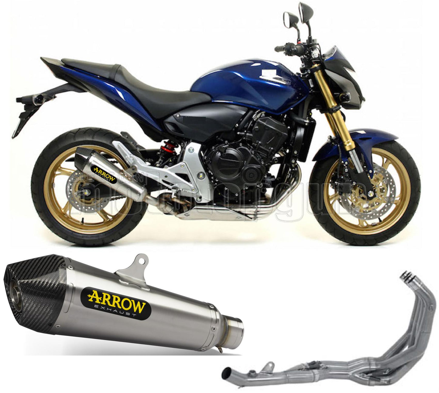 SCARICO COMPLETO OMOLOGATO OPEN ARROW X-KONE IN NICHROM CON FONDELLO IN CARBY COMPATIBILE CON HONDA CB 600 F HORNET 07/13