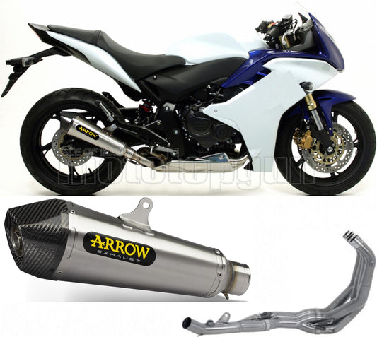 SCARICO COMPLETO OMOLOGATO OPEN ARROW X-KONE IN NICHROM CON FONDELLO IN CARBY COMPATIBILE CON HONDA CBR 600 F 11/13