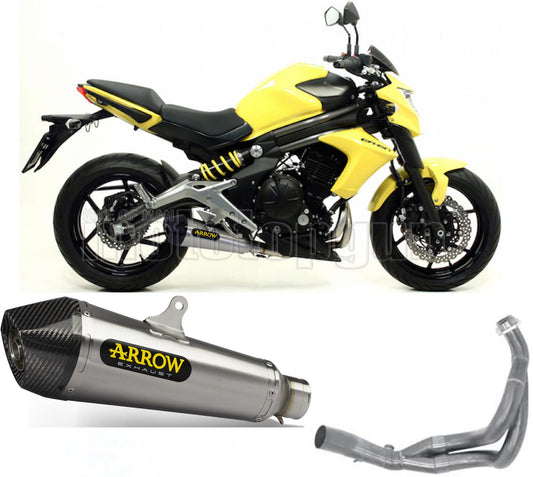 SCARICO COMPLETO OMOLOGATO OPEN ARROW X-KONE IN NICHROM CON FONDELLO IN CARBY COMPATIBILE CON KAWASAKI ER6N ER-6N 12/16
