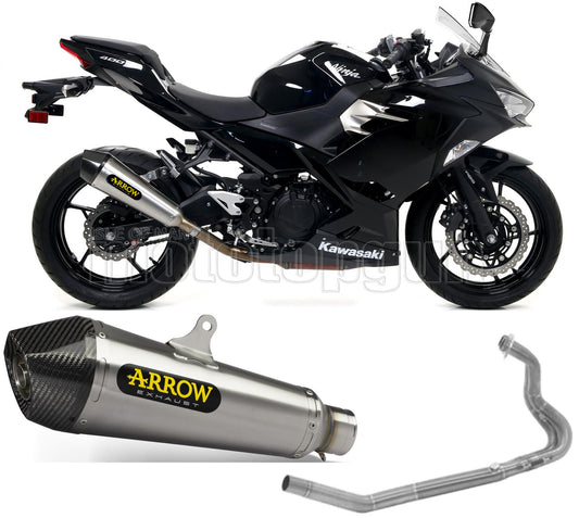 SCARICO OMOLOGATO ARROW X-KONE IN NICHROM CON FONDELLO IN CARBY COMPATIBILE CON KAWASAKI NINJA 400 18/21