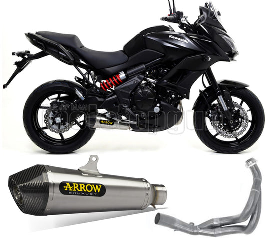 SCARICO OMOLOGATO CATALIZZATO ARROW X-KONE IN NICHROM CON FONDELLO IN CARBY COMPATIBILE CON KAWASAKI VERSYS 650 17/22