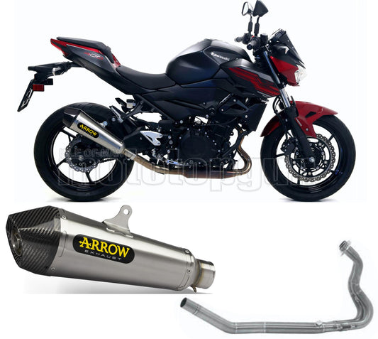 SCARICO OMOLOGATO ARROW X-KONE IN NICHROM CON FONDELLO IN CARBY COMPATIBILE CON KAWASAKI Z400 Z-400 19/20