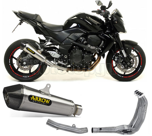SCARICO COMPLETO OMOLOGATO OPEN ARROW X-KONE IN NICHROM CON FONDELLO IN CARBY COMPATIBILE CON KAWASAKI Z750 Z-750 07/14
