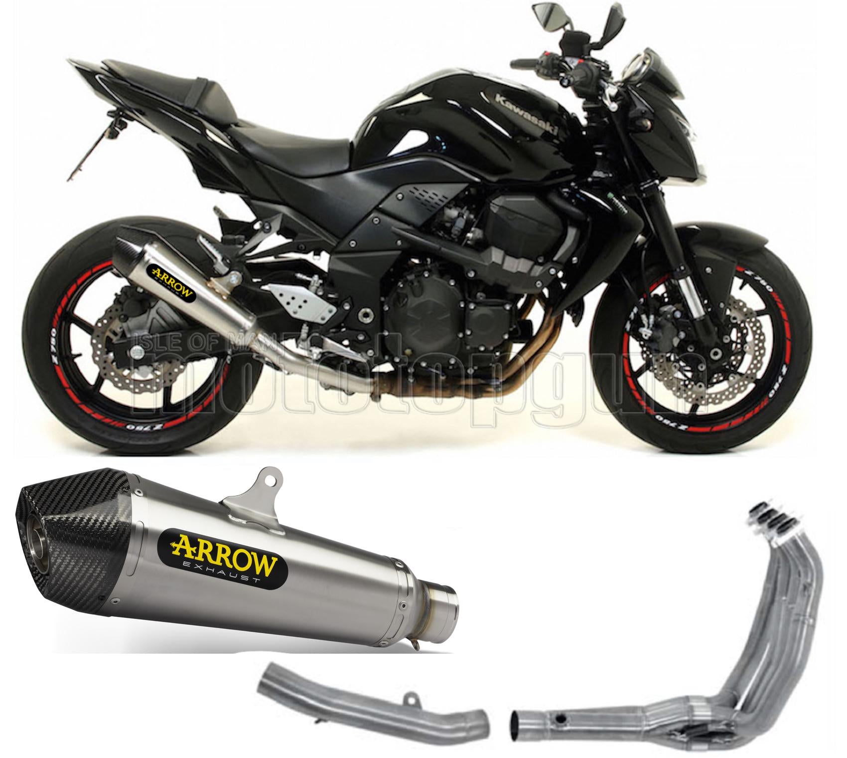 SCARICO COMPLETO OMOLOGATO OPEN ARROW X-KONE IN NICHROM CON FONDELLO IN CARBY COMPATIBILE CON KAWASAKI Z750 Z-750 R 11/14