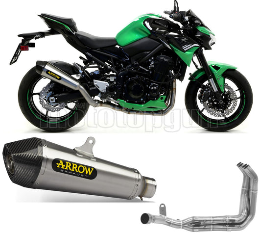 SCARICO OMOLOGATO OPEN ARROW X-KONE IN NICHROM CON FONDELLO IN CARBY COMPATIBILE CON KAWASAKI Z900 Z-900 20/23