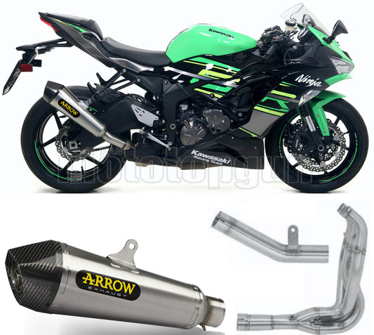 SCARICO OMOLOGATO OPEN ARROW X-KONE IN NICHROM CON FONDELLO IN CARBY COMPATIBILE CON KAWASAKI ZX-6R ZX-6 R 636 19/20