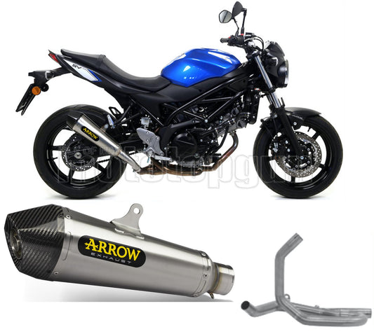 SCARICO OMOLOGATO CATALIZZATO ARROW X-KONE IN NICHROM CON FONDELLO IN CARBY COMPATIBILE CON SUZUKI SV 650 16/23