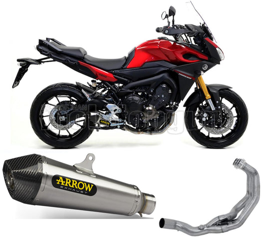 SCARICO COMPLETO OMOLOGATO OPEN ARROW X-KONE IN NICHROM CON FONDELLO IN CARBY COMPATIBILE CON YAMAHA MT09 MT-09 TRACER 15/20