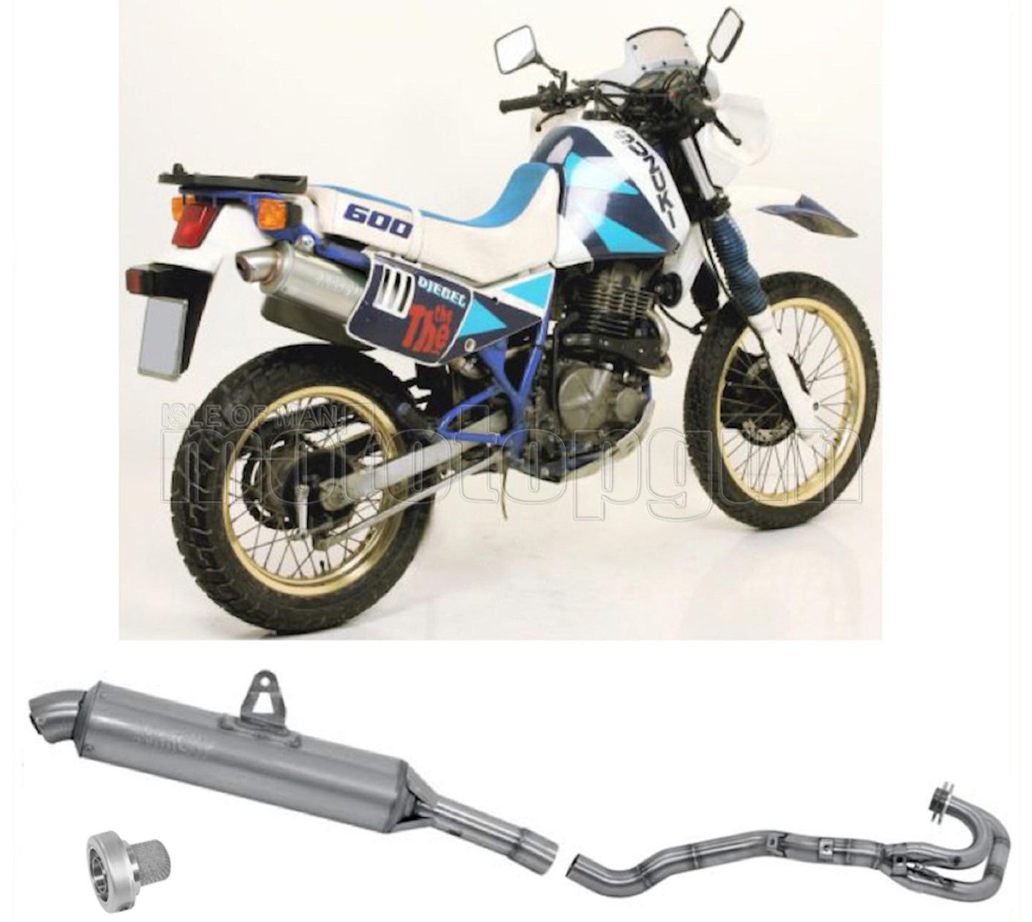 SCARICO OMOLOGATO ARROW PARIS DACAR IN INOX CON FONDELLO IN INOX COMPATIBILE CON SUZUKI DR 600 R 85/87