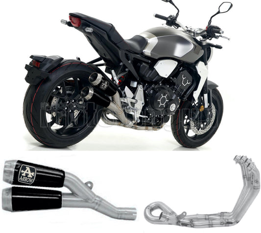 SCARICO OMOLOGATO ARROW PRO-RACE IN NICHROM NERO CON FONDELLO IN INOX COMPATIBILE CON HONDA CB 1000 R 18/23