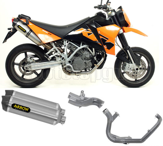 SCARICO OMOLOGATO ARROW RACE-TECH IN TITANIO CON FONDELLO IN CARBY COMPATIBILE CON KTM 950 SM 06/09