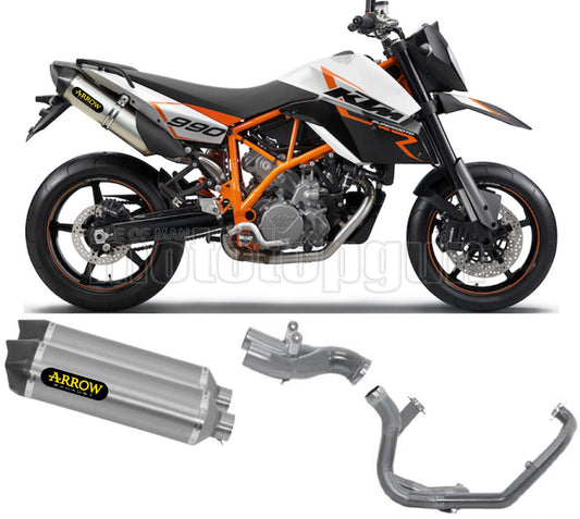 SCARICO OMOLOGATO ARROW RACE-TECH IN TITANIO CON FONDELLO IN CARBY COMPATIBILE CON KTM 990 SMR 08/13
