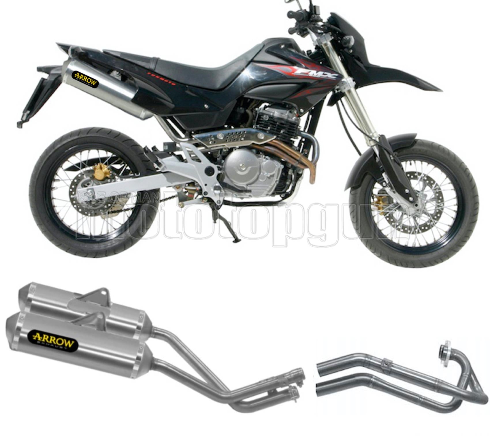 SCARICO OMOLOGATO ARROW THUNDER IN ALLUMINIO CON FONDELLO IN INOX COMPATIBILE CON HONDA FMX 650 05/08