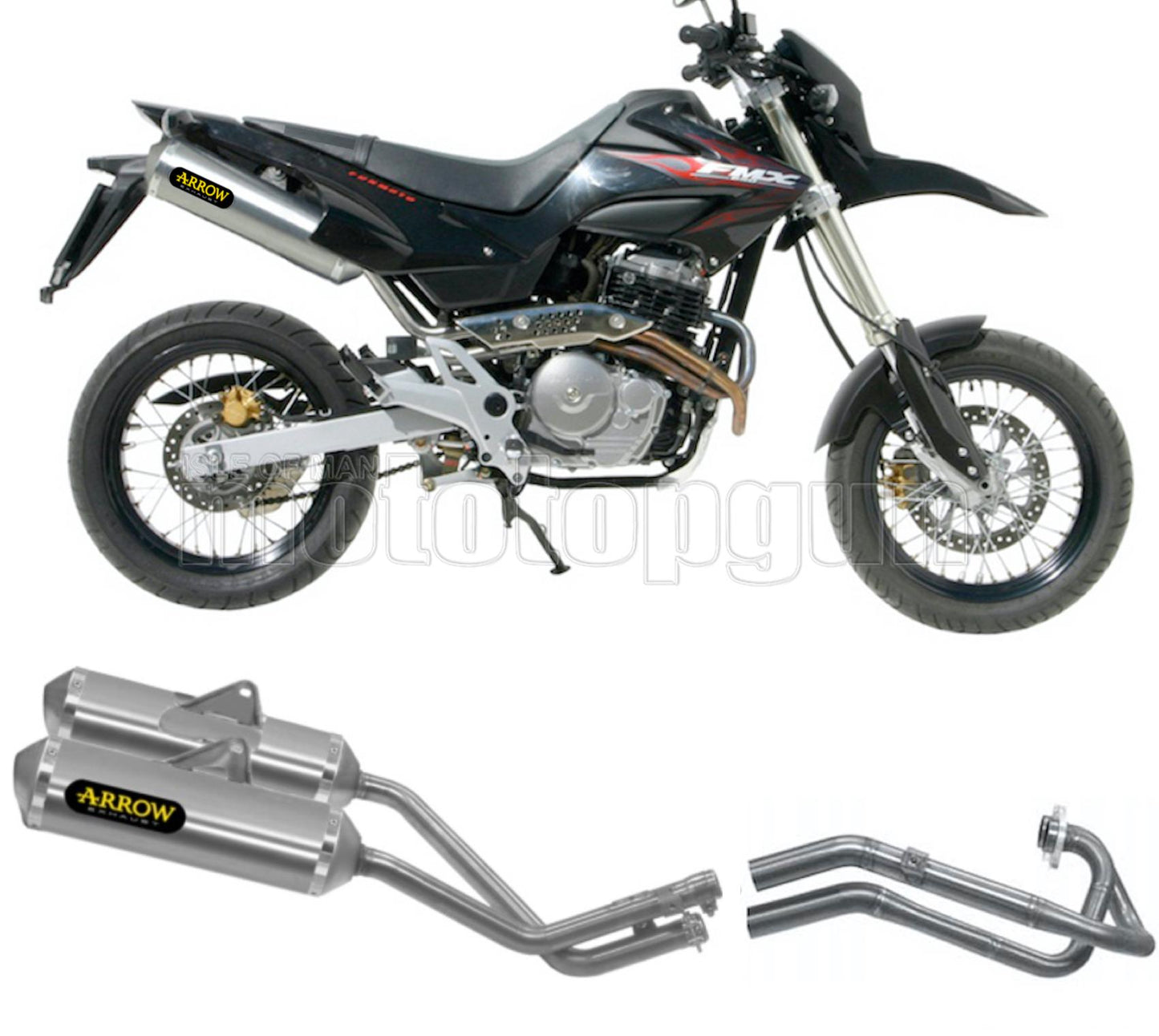 SCARICO OMOLOGATO ARROW THUNDER IN ALLUMINIO CON FONDELLO IN INOX COMPATIBILE CON HONDA FMX 650 05/08