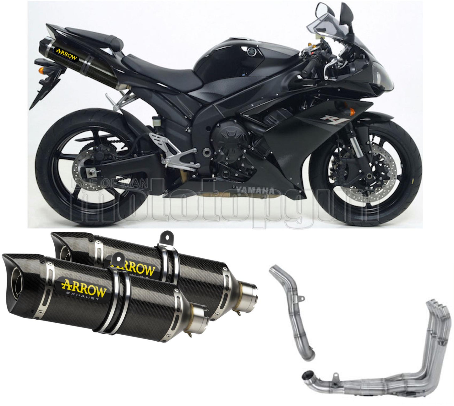 SCARICO COMPLETO OMOLOGATO OPEN ARROW THUNDER IN CARBONIO CON FONDELLO IN CARBY COMPATIBILE CON YAMAHA YZF 1000 R1 07/08