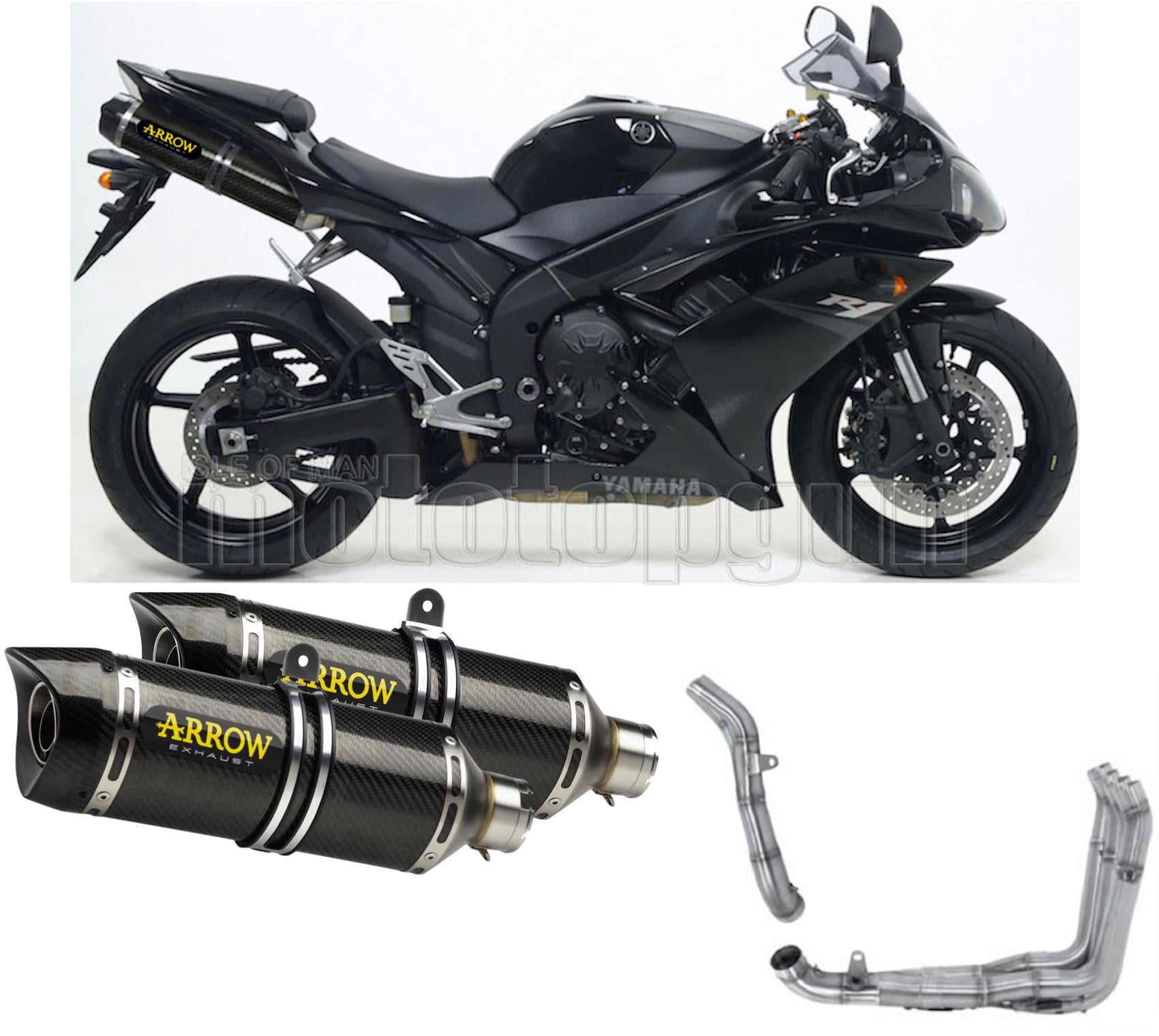 SCARICO COMPLETO OMOLOGATO OPEN ARROW THUNDER IN CARBONIO CON FONDELLO IN CARBY COMPATIBILE CON YAMAHA YZF 1000 R1 07/08