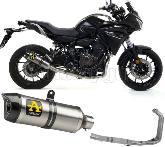 SCARICO COMPLETO OMOLOGATO OPEN ARROW THUNDER IN TITANIO CON FONDELLO IN CARBY COMPATIBILE CON YAMAHA TRACER 700 16/19