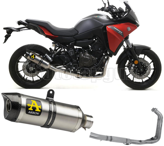 SCARICO COMPLETO OMOLOGATO OPEN ARROW THUNDER IN TITANIO CON FONDELLO IN CARBY COMPATIBILE CON YAMAHA TRACER 700 2020