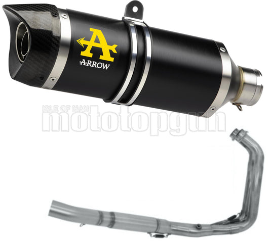 SCARICO COMPLETO OMOLOGATO OPEN ARROW THUNDER IN ALLUMINIO NERO CON FONDELLO IN CARBY COMPATIBILE CON YAMAHA TRACER 7 21/23