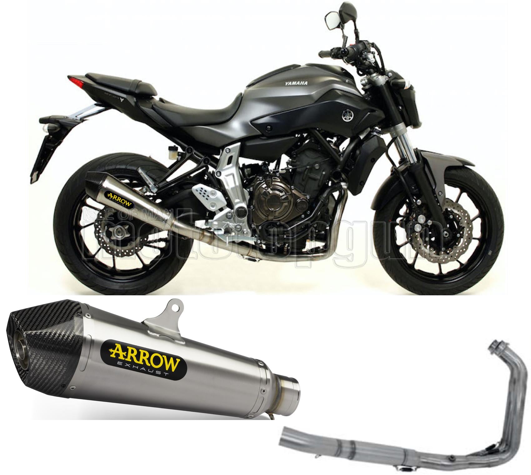 SCARICO COMPLETO OMOLOGATO OPEN ARROW X-KONE IN NICHROM CON FONDELLO IN CARBY COMPATIBILE CON YAMAHA MT07 MT-07 14/20