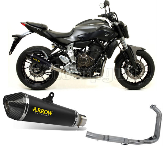 SCARICO COMPLETO OMOLOGATO OPEN ARROW X-KONE IN NICHROM NERO CON FONDELLO IN CARBY COMPATIBILE CON YAMAHA MT07 MT-07 14/20
