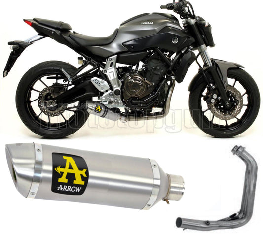 SCARICO COMPLETO OMOLOGATO OPEN ARROW THUNDER IN ALLUMINIO CON FONDELLO IN INOX COMPATIBILE CON YAMAHA MT07 MT-07 14/20
