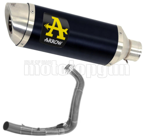 SCARICO COMPLETO OMOLOGATO OPEN ARROW THUNDER IN ALLUMINIO NERO CON FONDELLO IN INOX COMPATIBILE CON YAMAHA TRACER 7 21/23