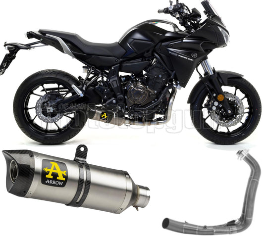 SCARICO COMPLETO OMOLOGATO OPEN ARROW THUNDER IN TITANIO CON FONDELLO IN CARBY COMPATIBILE CON YAMAHA TRACER 700 16/19