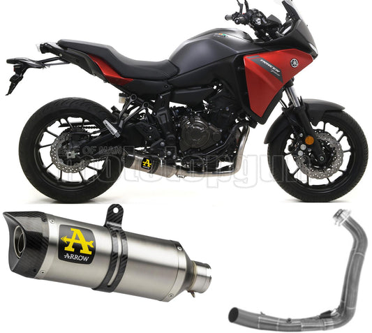 SCARICO COMPLETO OMOLOGATO OPEN ARROW THUNDER IN TITANIO CON FONDELLO IN CARBY COMPATIBILE CON YAMAHA TRACER 700 2020