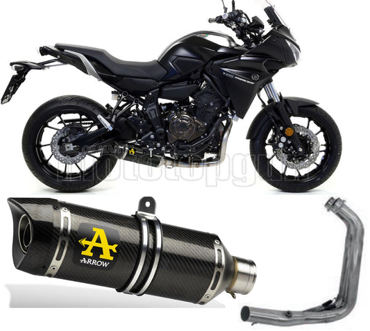 SCARICO COMPLETO OMOLOGATO OPEN ARROW THUNDER IN CARBONIO CON FONDELLO IN CARBY COMPATIBILE CON YAMAHA TRACER 700 16/19