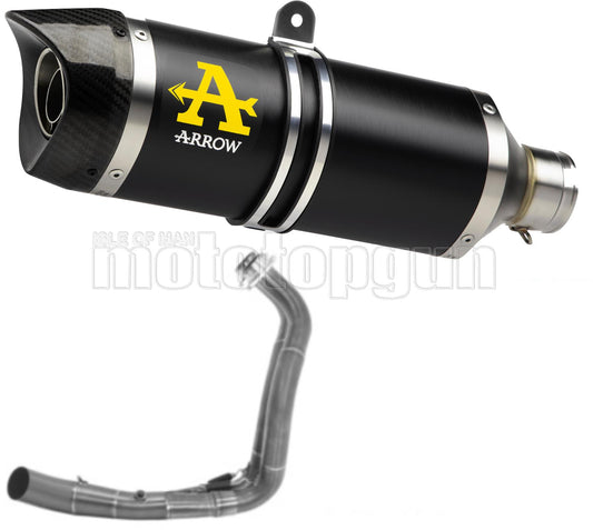SCARICO COMPLETO OMOLOGATO OPEN ARROW THUNDER IN ALLUMINIO NERO CON FONDELLO IN CARBY COMPATIBILE CON YAMAHA TRACER 7 21/23