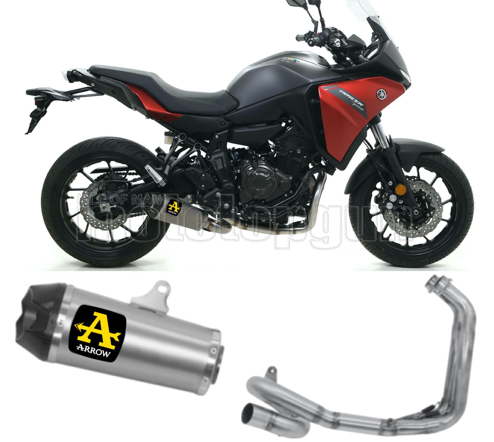 SCARICO OMOLOGATO OPEN ARROW WORKS IN TITANIO CON FONDELLO IN CARBY COMPATIBILE CON YAMAHA TRACER 7 21/23