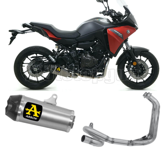 SCARICO OMOLOGATO OPEN ARROW WORKS IN TITANIO CON FONDELLO IN CARBY COMPATIBILE CON YAMAHA TRACER 7 21/23