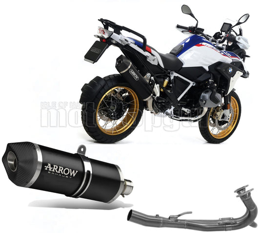 SCARICO COMPLETO OMOLOGATO OPEN ARROW MAXI RACE-TECH IN ALLUMINIO NERO CON FONDELLO IN CARBY COMPATIBILE CON BMW R1250 R-1250 GS ADVENTURE 19/23