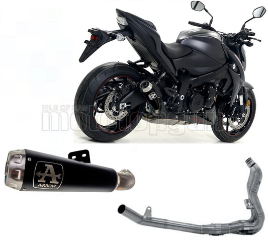 SCARICO OMOLOGATO CATALIZZATO ARROW PRO-RACE IN NICHROM NERO CON FONDELLO IN INOX COMPATIBILE CON SUZUKI GSX-S 1000 F 15/20