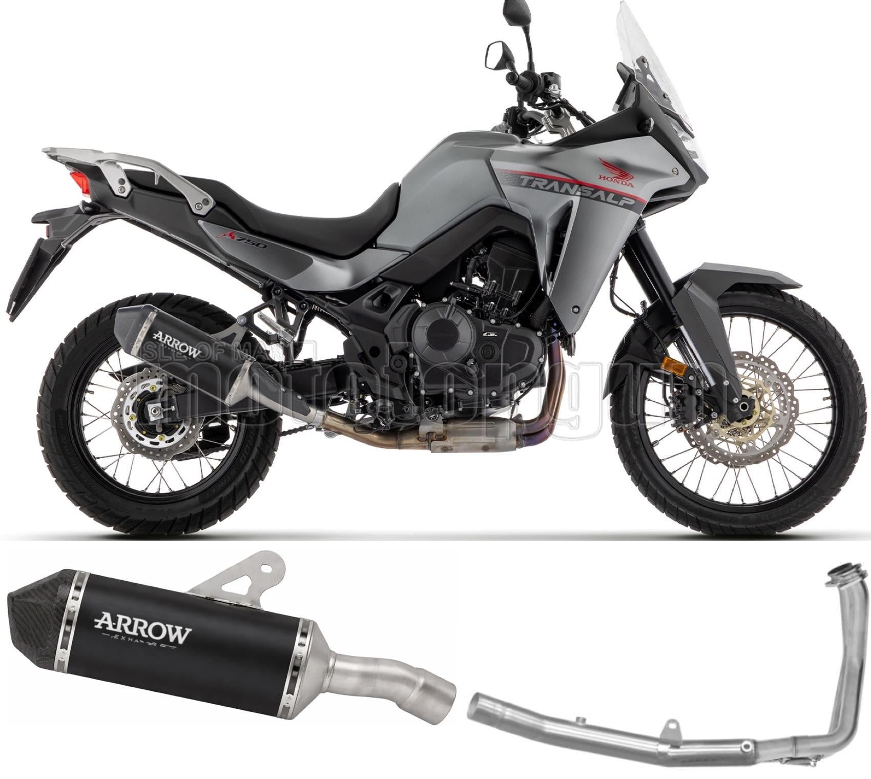 ARROW SCARICO COMPLETO OMOLOGATO OPEN EXPLORER ALLUMINIO NERO FONDELLO CARBY COMPATIBILE CON HONDA XL 750 TRANSALP 23/24