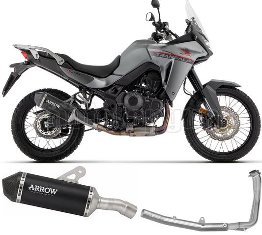 ARROW SCARICO COMPLETO OMOLOGATO OPEN EXPLORER ALLUMINIO NERO FONDELLO CARBY COMPATIBILE CON HONDA XL 750 TRANSALP 23/24