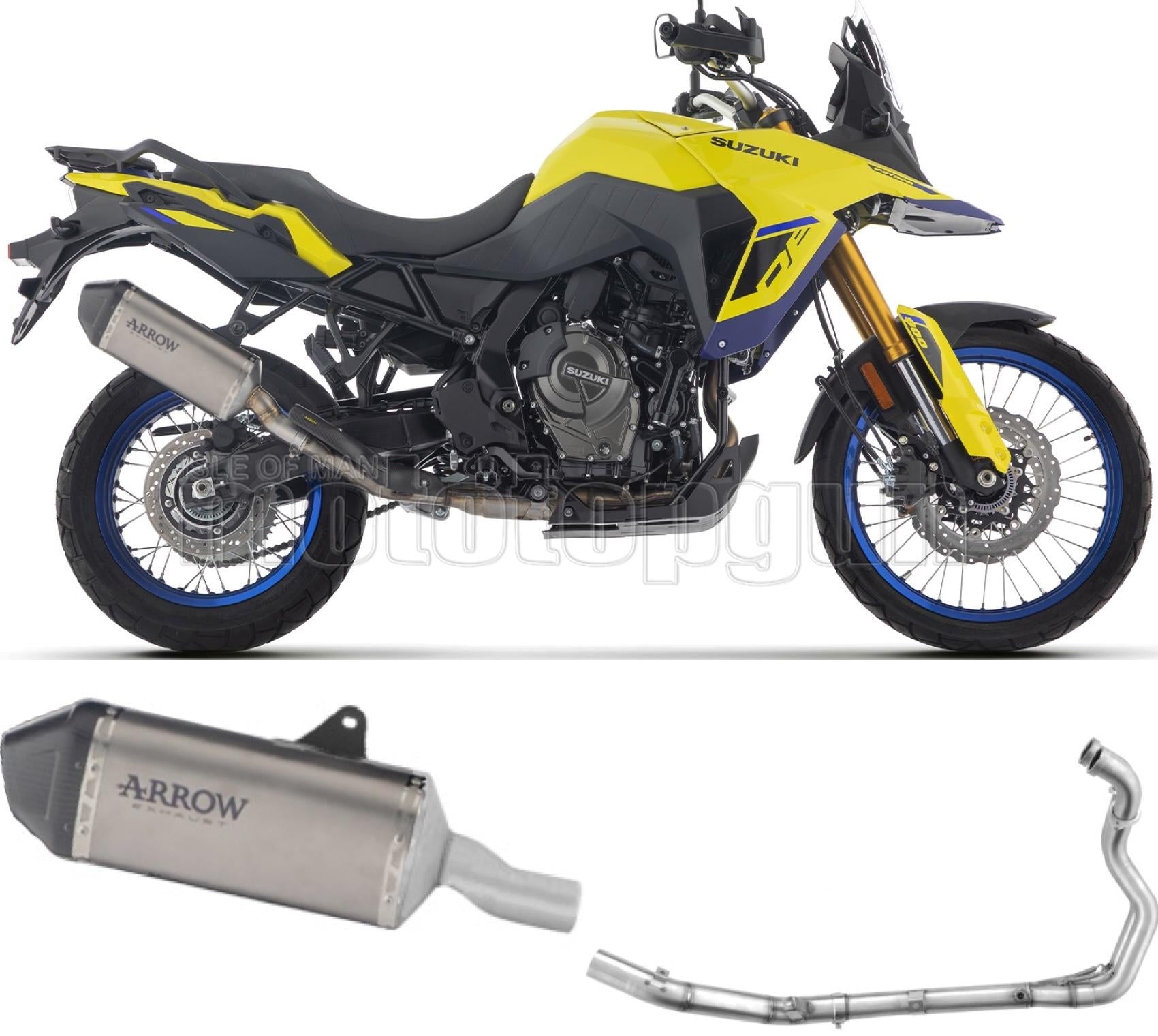 ARROW SCARICO COMPLETO OMOLOGATO OPEN EXPLORER TITANIO FONDELLO CARBY COMPATIBILE CON SUZUKI V-STROM 800 DE 25/26