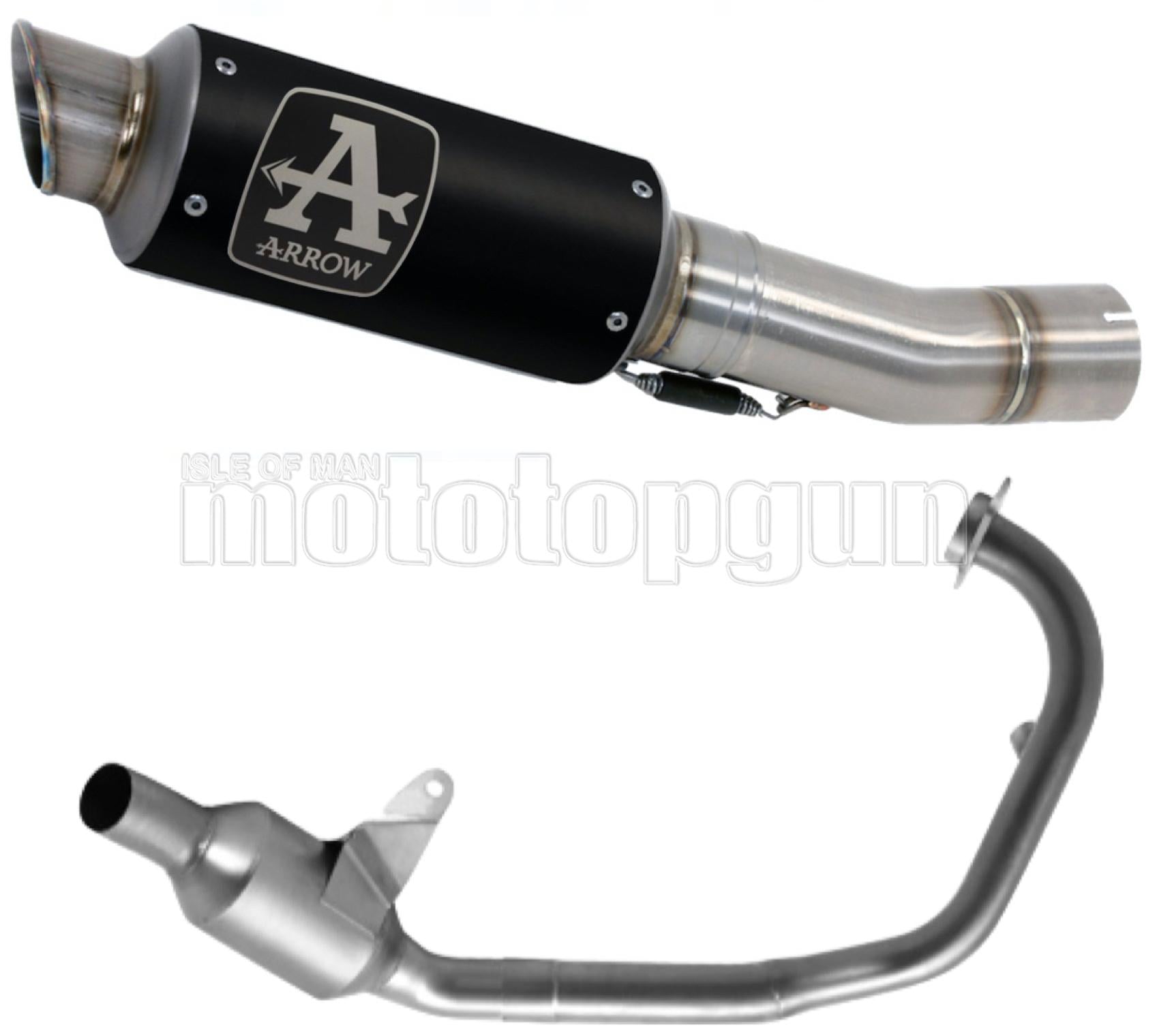 SCARICO OMOLOGATO OPEN ARROW GP2 GP-2 IN NICHROM NERO CON FONDELLO IN INOX COMPATIBILE CON KTM DUKE 125 21/23